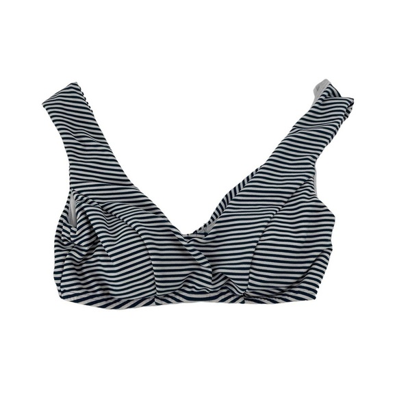Time And Tru Blue Striped Bikini Swim Top Size Medium (8/10) Women’s - Picture 1 of 4